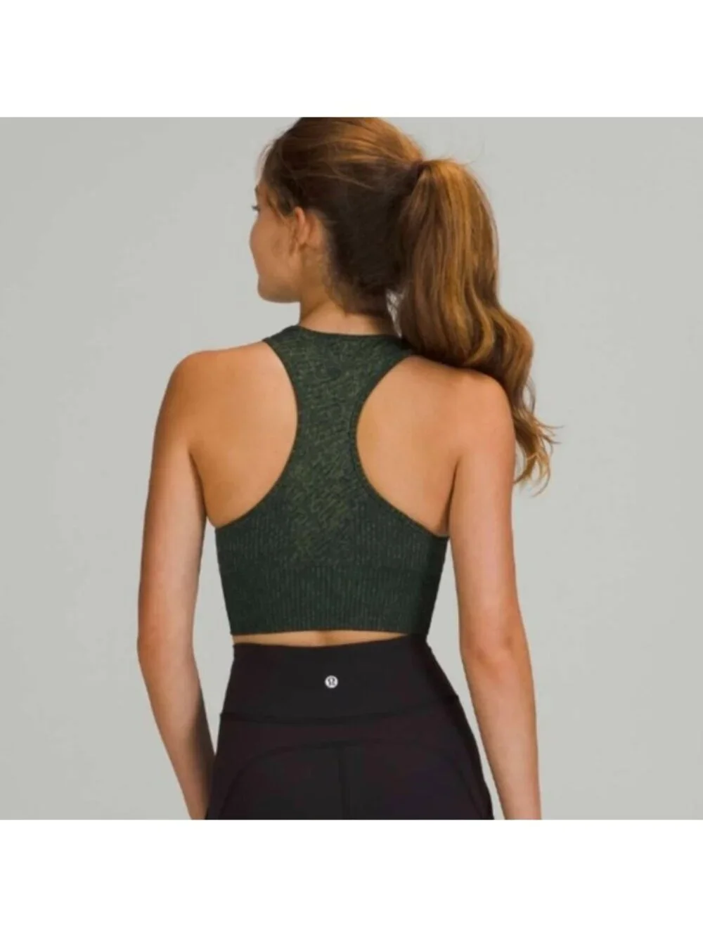 Lululemon Ebb to Train Bra *Medium Support, C/D Cup Mix Rainforest Green